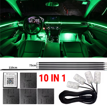 Підсвічування салону авто Ambient light Rgb 9в1  Bluetooth 12V 34 фото